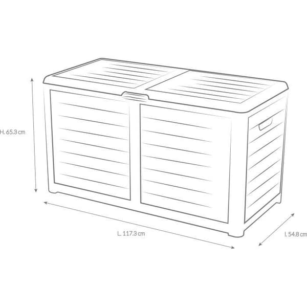Eda Baya Garden Bay Plastic 420 Liters - Imitation Wood Decor - Anthracite Grey - Made in France