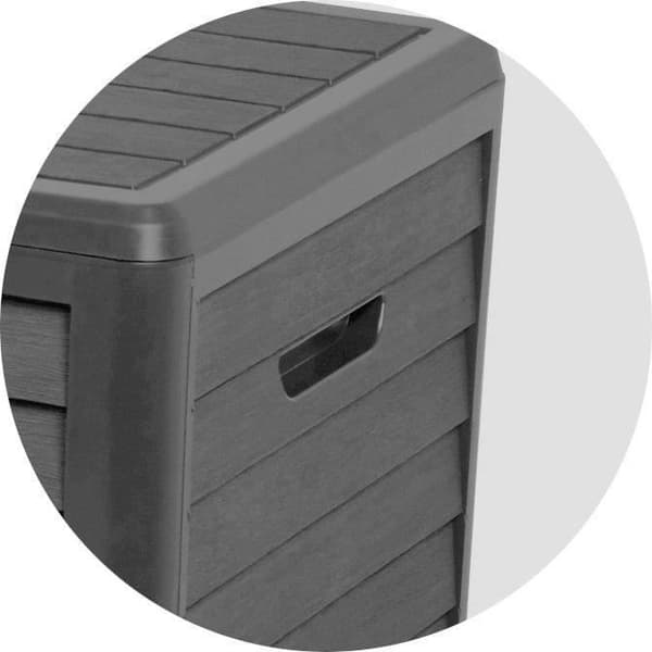 Eda Baya Garden Bay Plastic 420 Liters - Imitation Wood Decor - Anthracite Grey - Made in France