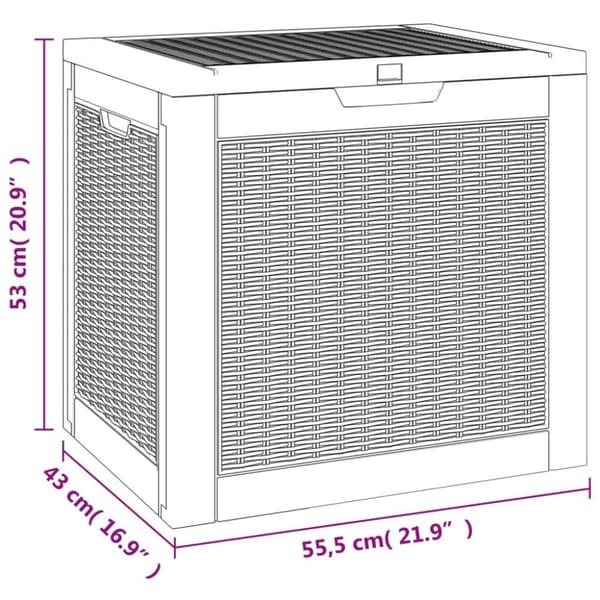vidaXL Hageoppbevaringsboks lysebrun 55,5x43x53 cm polypropylen