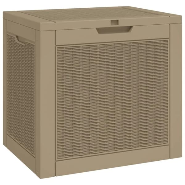 vidaXL Hageoppbevaringsboks lysebrun 55,5x43x53 cm polypropylen