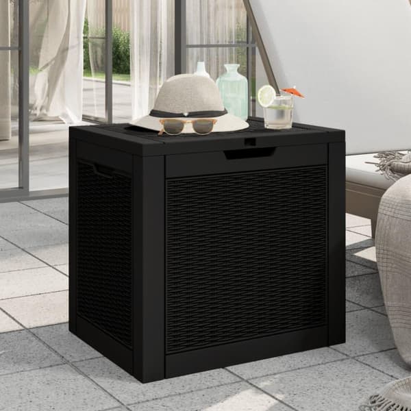 vidaXL opbevaringskasse til haven 55,5x43x53 cm polypropylen sort