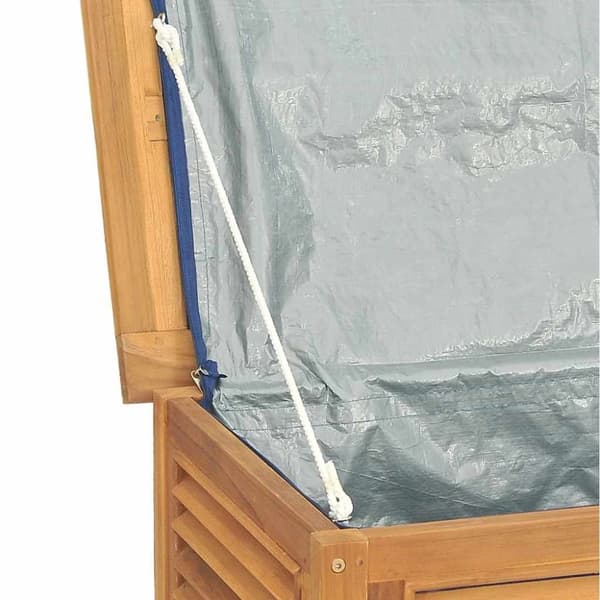 vidaXL Ulkosäilytyslaatikko pussilla 175x50x55 cm täysi tiikki
