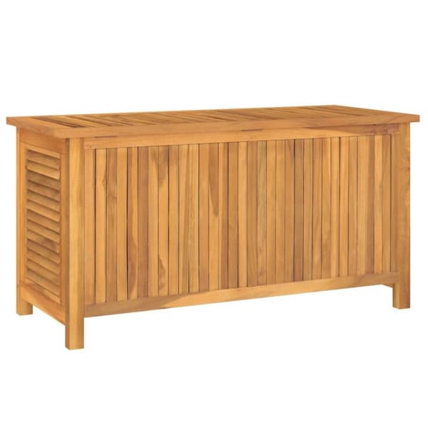 vidaXL Ulkosäilytyslaatikko pussilla 114x50x58 cm täysi tiikki