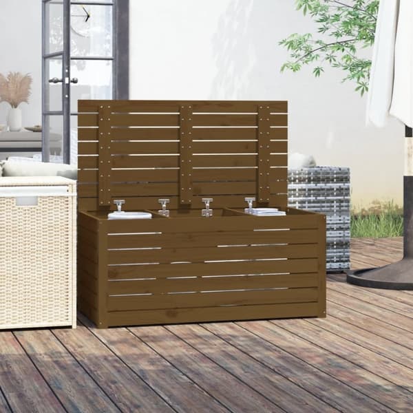 vidaXL havekasse 101x50,5x46,5 cm massivt fyrretræ gyldenbrun