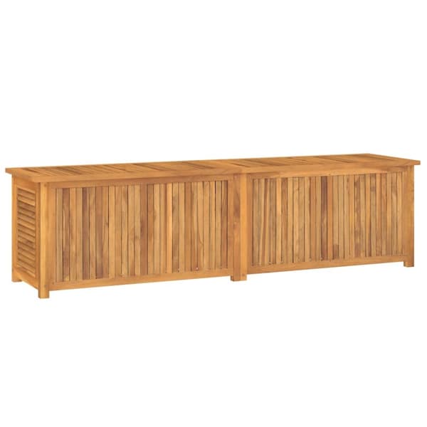 vidaXL Ulkosäilytyslaatikko pussilla 200x50x55 cm täysi tiikki