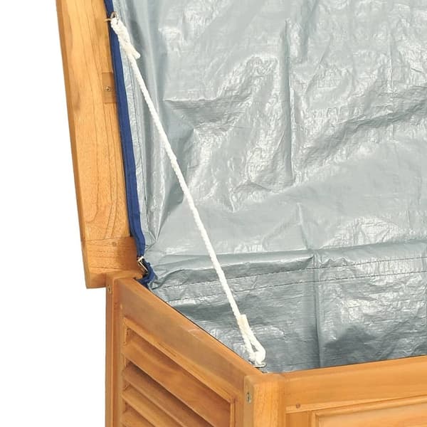 vidaXL Ulkosäilytyslaatikko pussilla 90x50x58 cm täysi tiikki