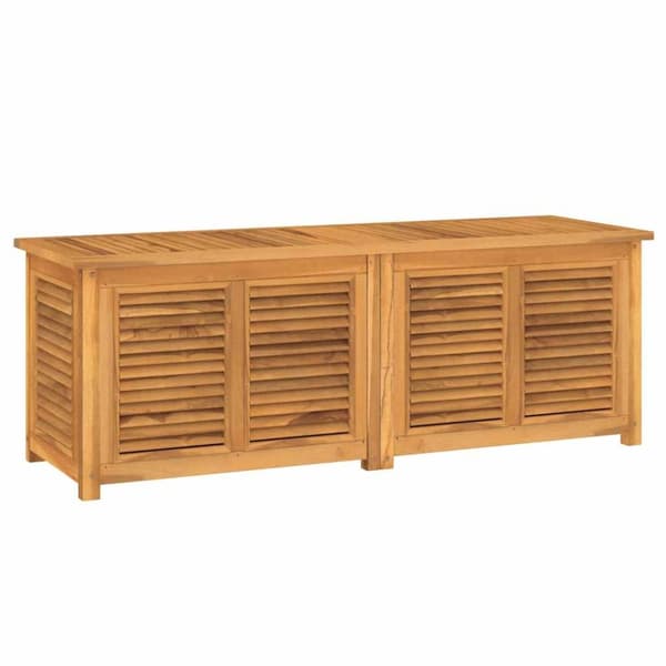 vidaXL Ulkosäilytyslaatikko pussilla 150x50x55 cm täysi tiikki