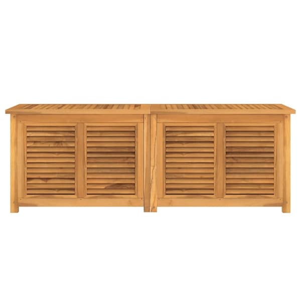 vidaXL Ulkosäilytyslaatikko pussilla 150x50x55 cm täysi tiikki
