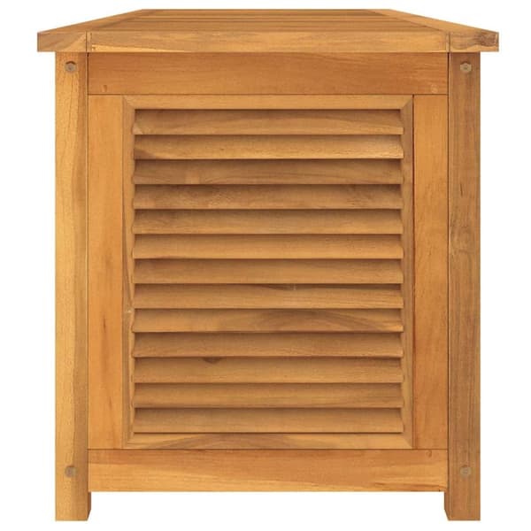 vidaXL Ulkosäilytyslaatikko pussilla 150x50x55 cm täysi tiikki