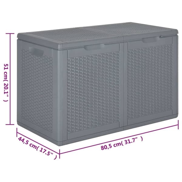 vidaXL Dynbox grå PP rotting 180 l