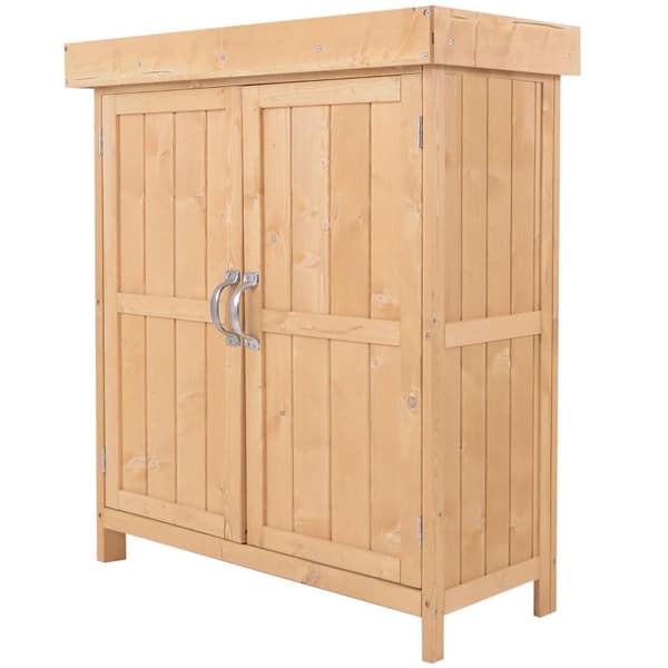 Rootz Haveopbevaring - Værktøjsskab - Værktøjsskur - 2 rum - Grantræ - Naturlig - 74 x 43 x 88 cm