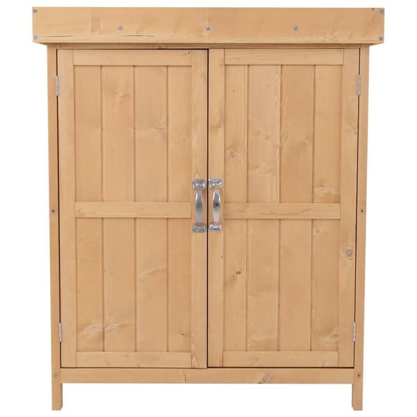 Rootz Haveopbevaring - Værktøjsskab - Værktøjsskur - 2 rum - Grantræ - Naturlig - 74 x 43 x 88 cm