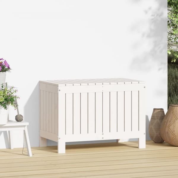 vidaXL Putekasse hvid 76x42,5x54 cm heltre furu