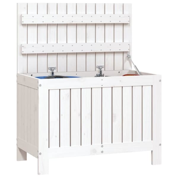 vidaXL Putekasse hvid 76x42,5x54 cm heltre furu