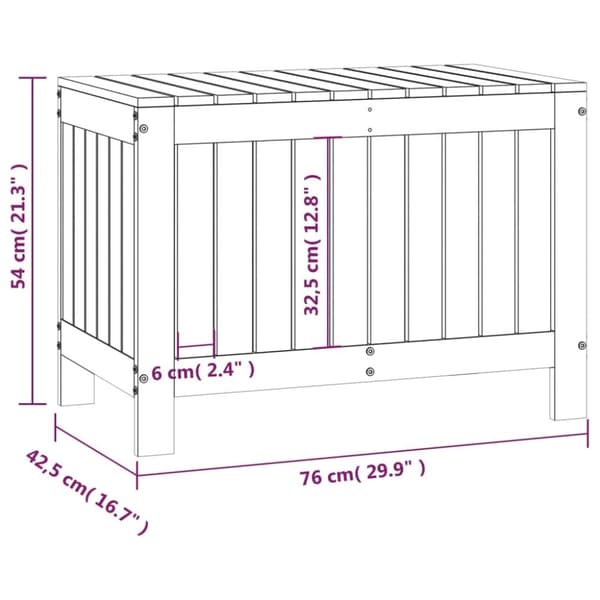 vidaXL Putekasse 76x42,5x54 cm heltre furu