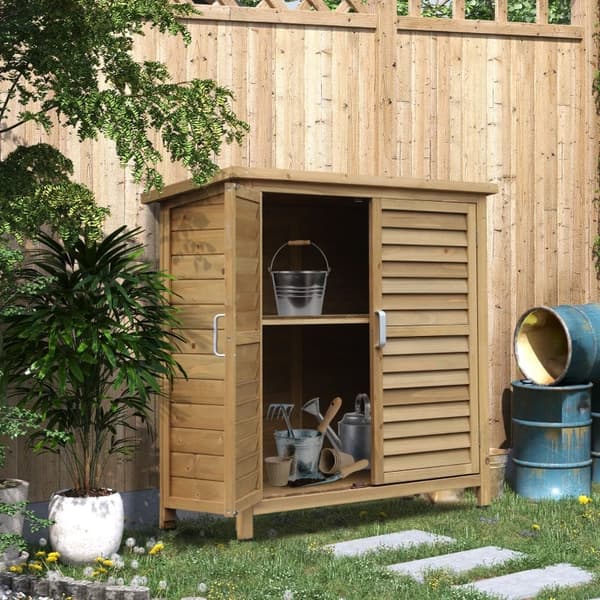 Rootz Garden Storage Cabinet - Garden Cabinet - Garden Tool Shed - Garden Cupboard - Wooden Tool Shed - Tool Shed - Garden Tool Cupboard - Natural - 8