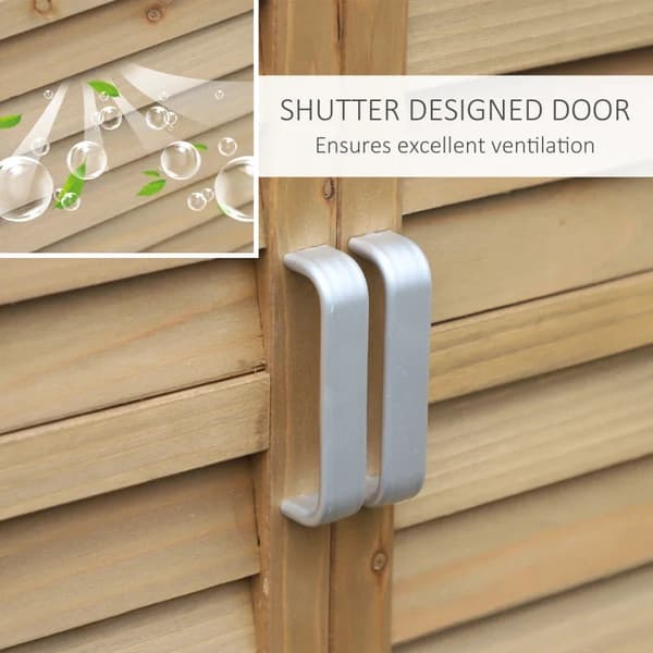 Rootz Garden Storage Cabinet - Garden Cabinet - Garden Tool Shed - Garden Cupboard - Wooden Tool Shed - Tool Shed - Garden Tool Cupboard - Natural - 8
