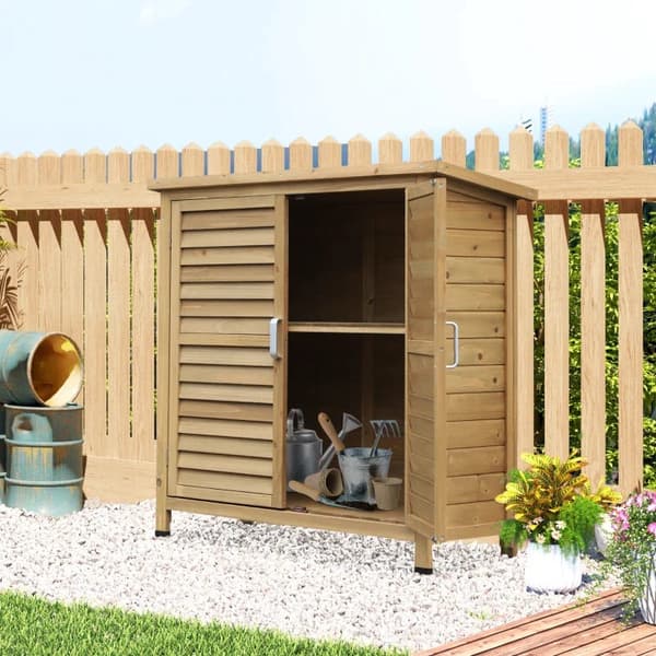 Rootz Garden Storage Cabinet - Garden Cabinet - Garden Tool Shed - Garden Cupboard - Wooden Tool Shed - Tool Shed - Garden Tool Cupboard - Natural - 8