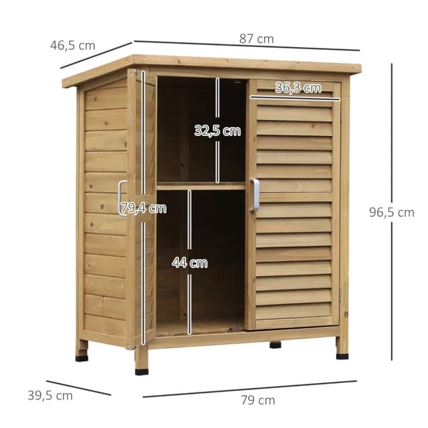 Rootz Garden Storage Cabinet - Garden Cabinet - Garden Tool Shed - Garden Cupboard - Wooden Tool Shed - Tool Shed - Garden Tool Cupboard - Natural - 8