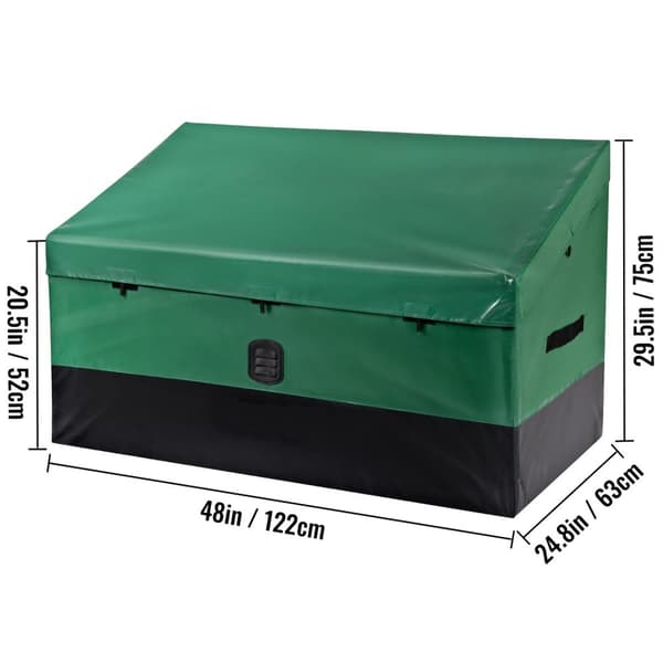 100 gallon 122x63x75x52cm portabel utomhusförvaringslåda med nätventil, högkvalitativt material, lätt att montera