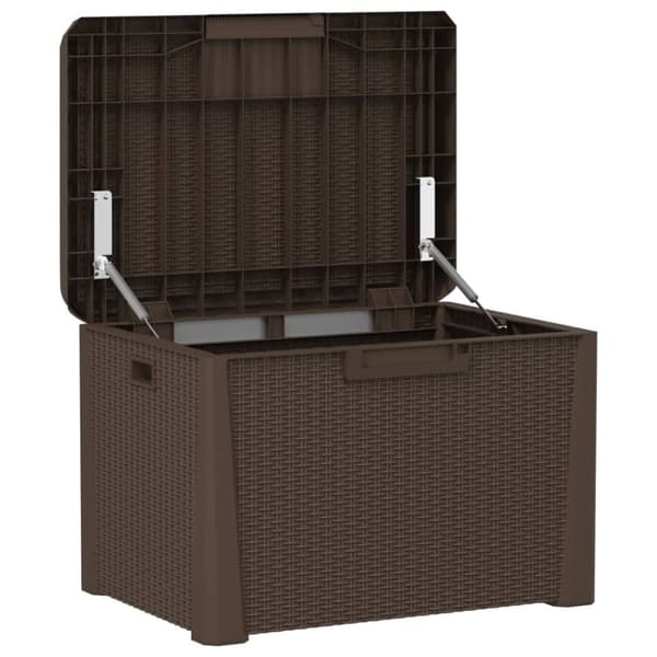 vidaXL Dnybox med sittdyna brun 125 l PP