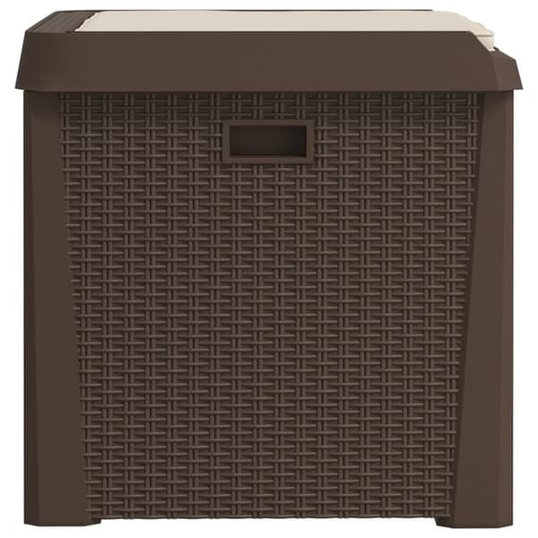 vidaXL Dnybox med sittdyna brun 125 l PP