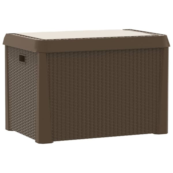 vidaXL Dnybox med sittdyna brun 125 l PP