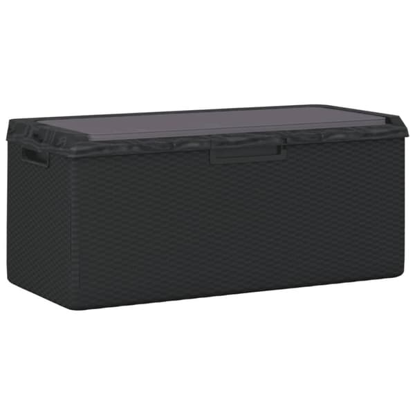 vidaXL Dynbox med sittdyna antracit 350 l PP