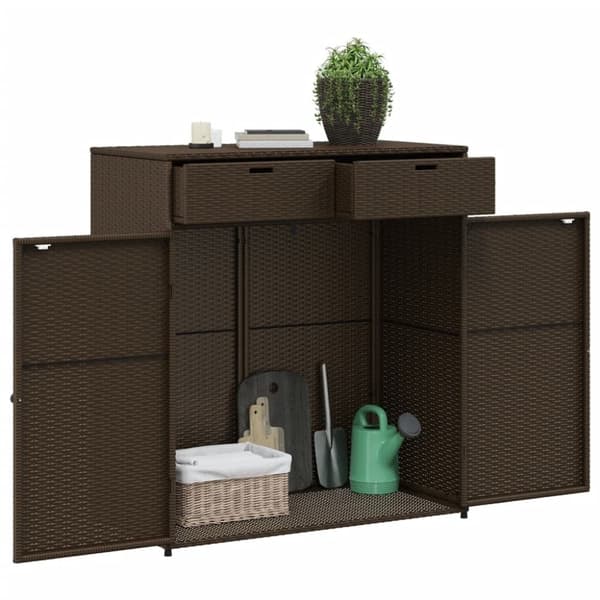 vidaXL Trädgårdsskåp brun 105x55x113 cm konstrotting