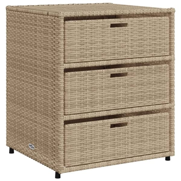 vidaXL Puutarhan säilytyskaappi beige 55x59x69 cm polyrottinki