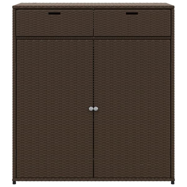 vidaXL opbevaringsskab til haven 105x55x113 cm polyrattan brun