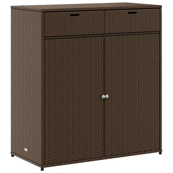 vidaXL opbevaringsskab til haven 105x55x113 cm polyrattan brun