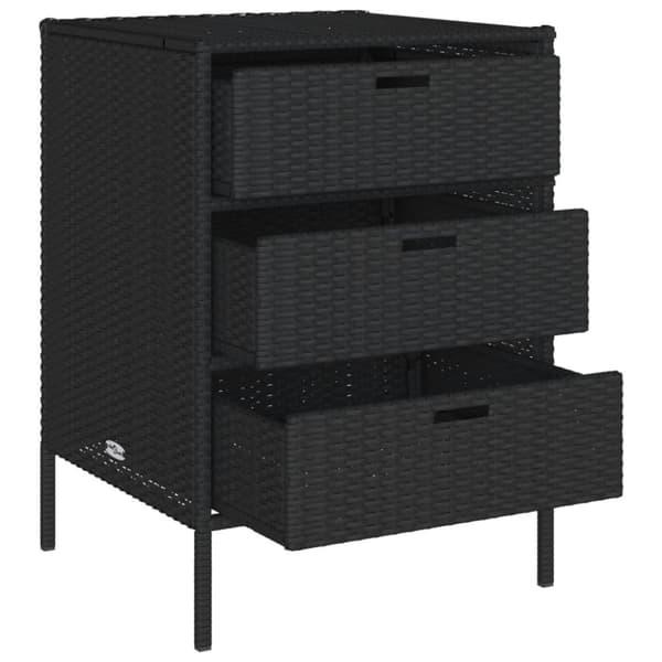 vidaXL opbevaringsskab til haven 55x59x80 cm polyrattan sort