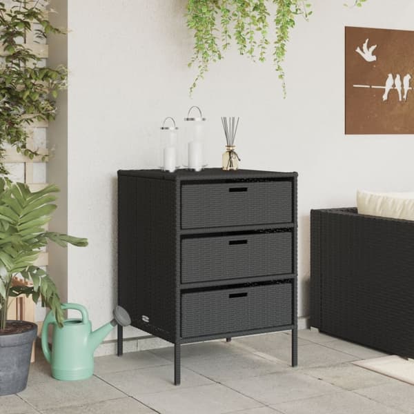 vidaXL opbevaringsskab til haven 55x59x80 cm polyrattan sort