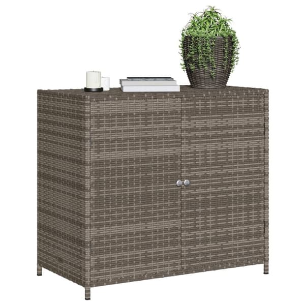 vidaXL Puutarhan säilytyskaappi harmaa 83x45x76 cm polyrottinki