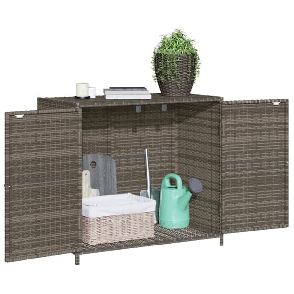 vidaXL Puutarhan säilytyskaappi harmaa 83x45x76 cm polyrottinki