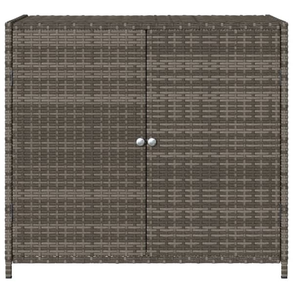 vidaXL Puutarhan säilytyskaappi harmaa 83x45x76 cm polyrottinki