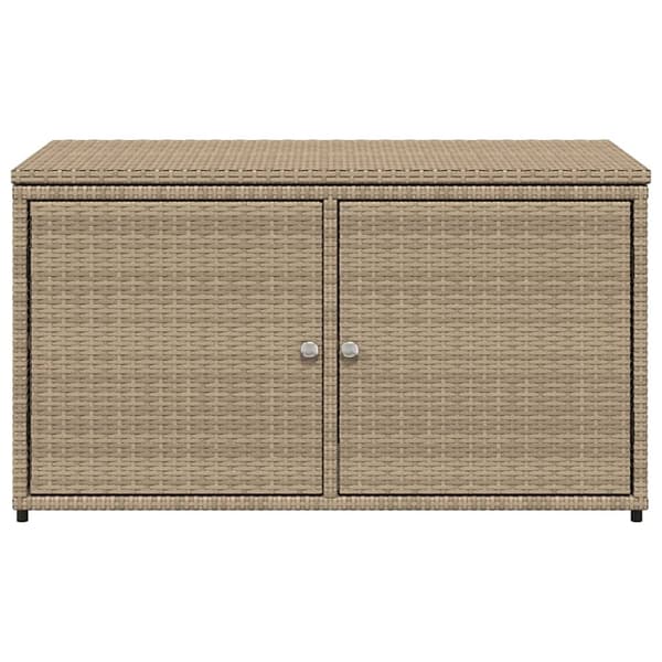 vidaXL Trädgårdsskåp beige 110x55x60,5 cm konstrotting