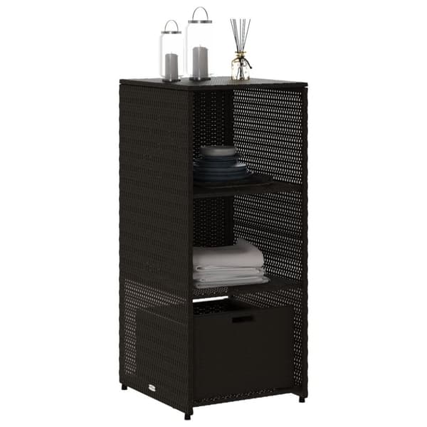 vidaXL opbevaringsskab til haven 50x55x115 cm polyrattan sort