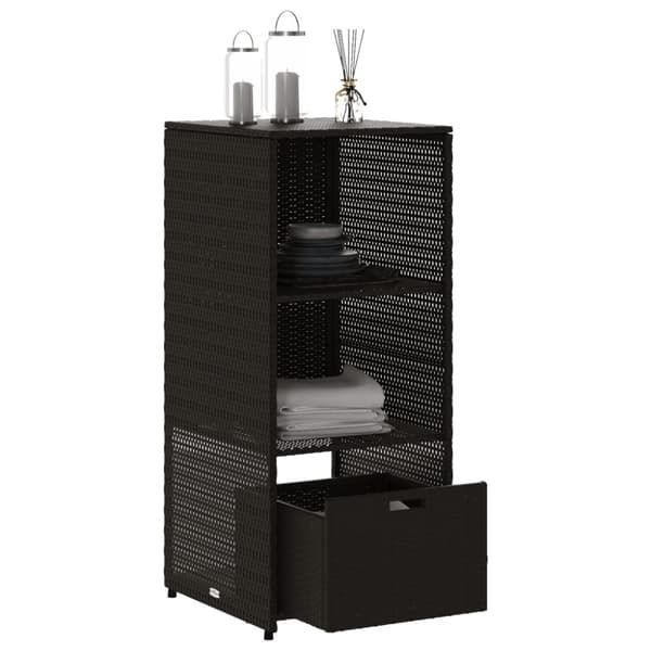 vidaXL opbevaringsskab til haven 50x55x115 cm polyrattan sort