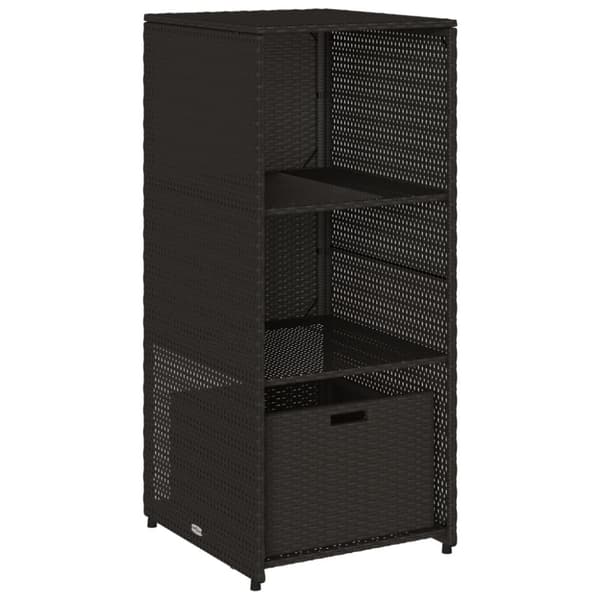 vidaXL opbevaringsskab til haven 50x55x115 cm polyrattan sort