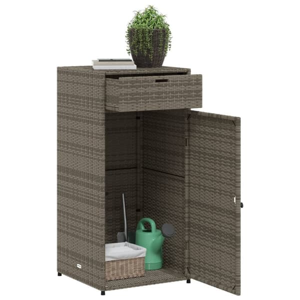 vidaXL Puutarhan säilytyskaappi harmaa 55x55x111 cm polyrottinki