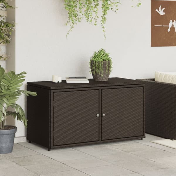 vidaXL Puutarhan säilytyskaappi ruskea 110x55x60,5 cm polyrottinki