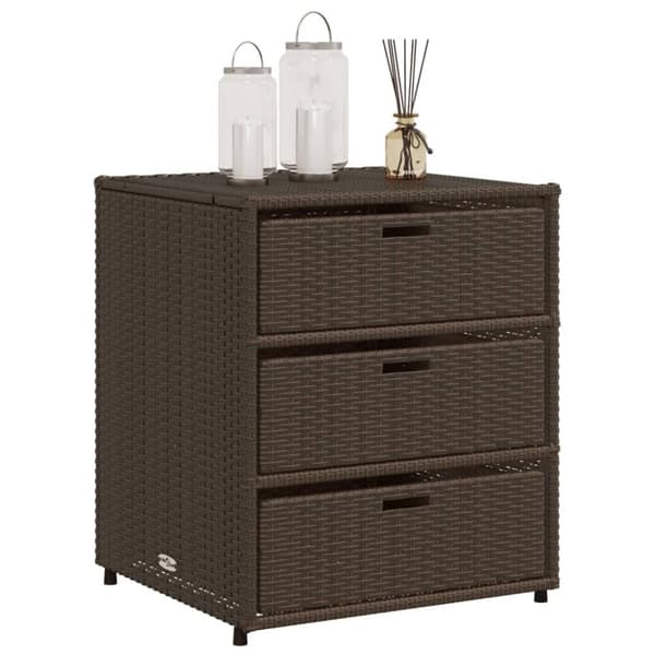 vidaXL Puutarhan säilytyskaappi ruskea 55x59x69 cm polyrottinki