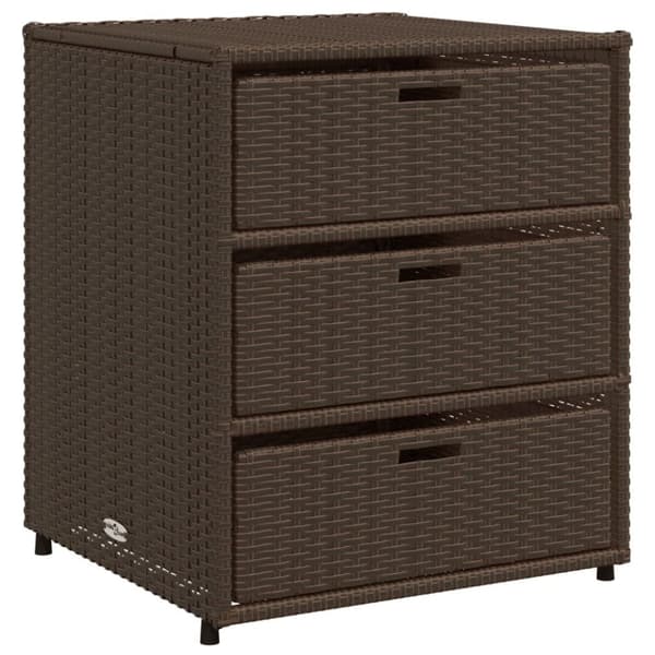 vidaXL Puutarhan säilytyskaappi ruskea 55x59x69 cm polyrottinki