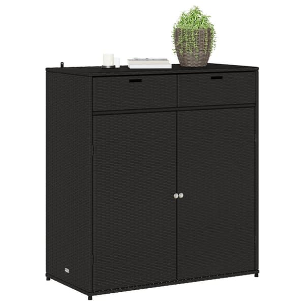 vidaXL Puutarhan säilytyskaappi musta 105x55x113 cm polyrottinki