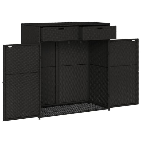 vidaXL Puutarhan säilytyskaappi musta 105x55x113 cm polyrottinki
