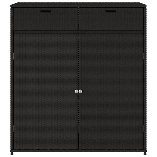 vidaXL Puutarhan säilytyskaappi musta 105x55x113 cm polyrottinki