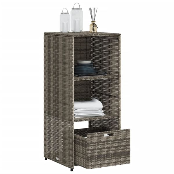 vidaXL Puutarhan säilytyskaappi harmaa 50x55x115 cm polyrottinki