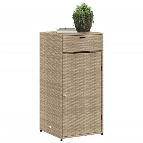 vidaXL Puutarhan säilytyskaappi beige 55x55x111 cm polyrottinki
